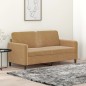 vidaXL Sofá de 2 plazas terciopelo marrón 140 cm vidaXL Sofá de 2 plazas terciopelo marrón 140 cm