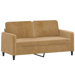 vidaXL Sofá de 2 plazas terciopelo marrón 140 cm