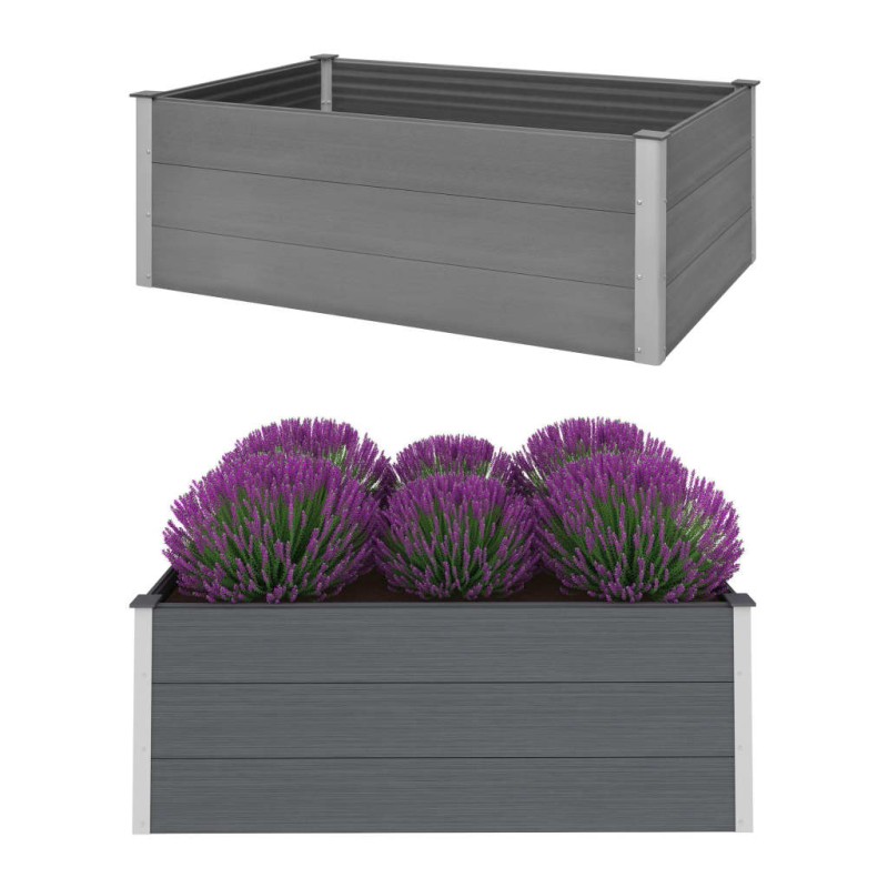 vidaXL Arriate de WPC gris 150x100x54 cm