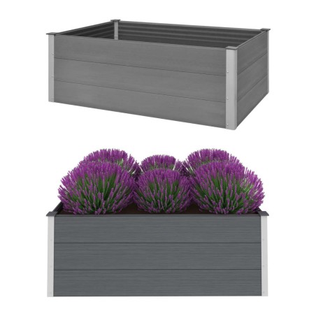 vidaXL Arriate de WPC gris 150x100x54 cm