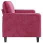 vidaXL Sofá de 3 plazas de terciopelo rojo tinto 180 cm vidaXL Sofá de 3 plazas de terciopelo rojo tinto 180 cm