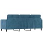 vidaXL Sofá de 3 plazas terciopelo azul 180 cm vidaXL Sofá de 3 plazas terciopelo azul 180 cm