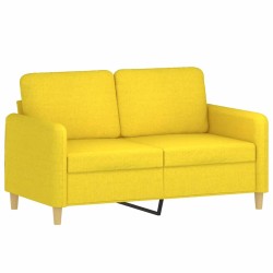 vidaXL Sofá de 2 plazas de tela amarillo claro 120 cm