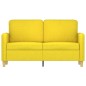 vidaXL Sofá de 2 plazas de tela amarillo claro 120 cm vidaXL Sofá de 2 plazas de tela amarillo claro 120 cm