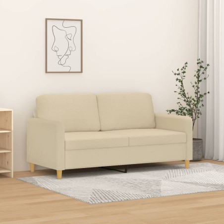 vidaXL Sofá de 2 plazas de tela color crema 140 cm