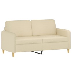 vidaXL Sofá de 2 plazas de tela color crema 140 cm