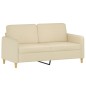 vidaXL Sofá de 2 plazas de tela color crema 140 cm vidaXL Sofá de 2 plazas de tela color crema 140 cm