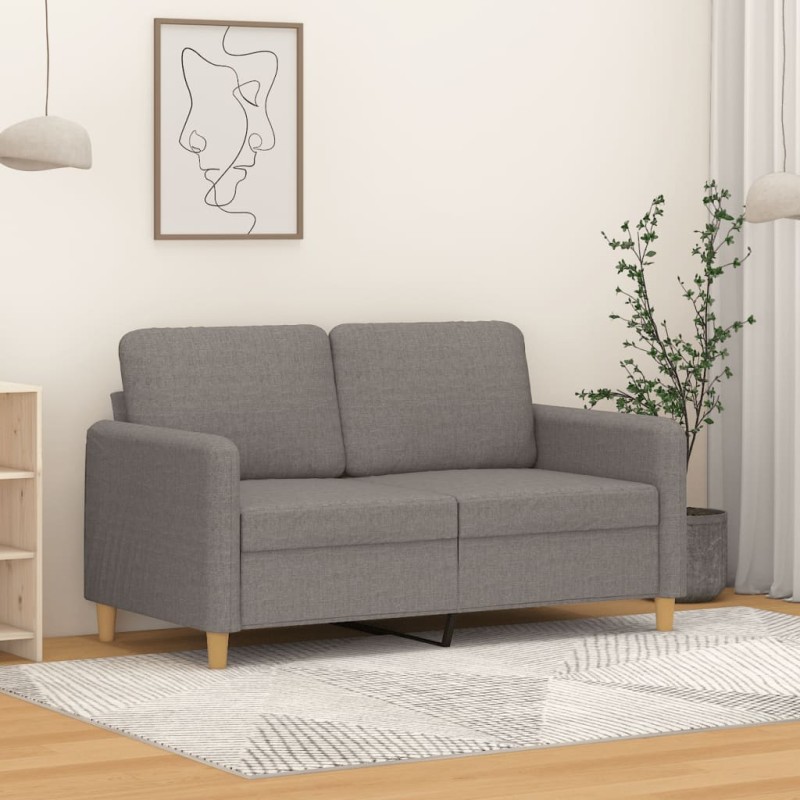 vidaXL Sofá de 2 plazas de tela gris taupé 120 cm vidaXL Sofá de 2 plazas de tela gris taupé 120 cm