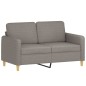 vidaXL Sofá de 2 plazas de tela gris taupé 120 cm vidaXL Sofá de 2 plazas de tela gris taupé 120 cm