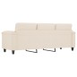 vidaXL Sofá de 3 plazas de tela de microfibra beige 180 cm vidaXL Sofá de 3 plazas de tela de microfibra beige 180 cm