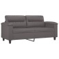 vidaXL Sofá de 2 plazas de cuero sintético gris 140 cm vidaXL Sofá de 2 plazas de cuero sintético gris 140 cm