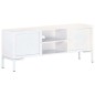 vidaXL Mueble para TV de madera maciza de mango blanco 115x30x46 cm