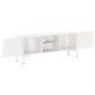 vidaXL Mueble para TV de madera maciza de mango blanco 115x30x46 cm