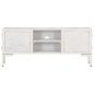 vidaXL Mueble para TV de madera maciza de mango blanco 115x30x46 cm
