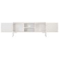 vidaXL Mueble para TV de madera maciza de mango blanco 115x30x46 cm