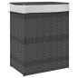 vidaXL Cesto para ropa sucia con tapa ratán sintético gris 46x33x60 cm vidaXL Cesto para ropa sucia con tapa ratán sintético gris 46x33x60 cm