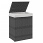vidaXL Cesto para ropa sucia con tapa ratán sintético gris 46x33x60 cm vidaXL Cesto para ropa sucia con tapa ratán sintético gris 46x33x60 cm