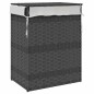 vidaXL Cesto para ropa sucia con tapa ratán sintético gris 46x33x60 cm vidaXL Cesto para ropa sucia con tapa ratán sintético gris 46x33x60 cm