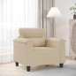 vidaXL Sillón de tela de microfibra color crema 60 cm vidaXL Sillón de tela de microfibra color crema 60 cm
