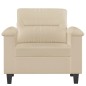 vidaXL Sillón de tela de microfibra color crema 60 cm vidaXL Sillón de tela de microfibra color crema 60 cm