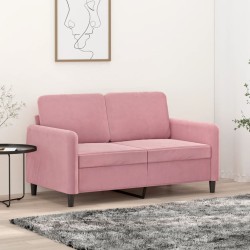 vidaXL Sofá de 2 plazas terciopelo rosa 120 cm