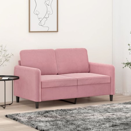 vidaXL Sofá de 2 plazas terciopelo rosa 120 cm