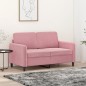 vidaXL Sofá de 2 plazas terciopelo rosa 120 cm