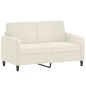 vidaXL Sofá de 2 plazas terciopelo color crema 120 cm vidaXL Sofá de 2 plazas terciopelo color crema 120 cm