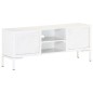 vidaXL Mueble para TV de madera maciza de mango blanco 115x30x46 cm