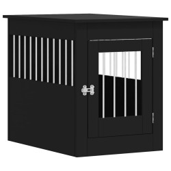 vidaXL Jaula para perros madera de ingeniería negro 55x80x68 cm