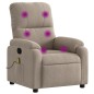 vidaXL Sillón reclinable de masaje tela de microfibra gris taupe vidaXL Sillón reclinable de masaje tela de microfibra gris taupe