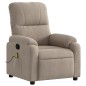 vidaXL Sillón reclinable de masaje tela de microfibra gris taupe vidaXL Sillón reclinable de masaje tela de microfibra gris taupe