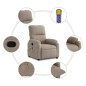 vidaXL Sillón reclinable de masaje tela de microfibra gris taupe vidaXL Sillón reclinable de masaje tela de microfibra gris taupe