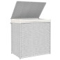 vidaXL Cesto ropa sucia 2 secciones ratán sintético blanco 53x35x57 cm vidaXL Cesto ropa sucia 2 secciones ratán sintético blanco 53x35x57 cm