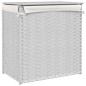 vidaXL Cesto ropa sucia 2 secciones ratán sintético blanco 53x35x57 cm vidaXL Cesto ropa sucia 2 secciones ratán sintético blanco 53x35x57 cm