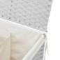 vidaXL Cesto ropa sucia 2 secciones ratán sintético blanco 53x35x57 cm vidaXL Cesto ropa sucia 2 secciones ratán sintético blanco 53x35x57 cm