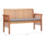 vidaXL Banco de jardín 3 plazas con cojín madera maciza acacia 150 cm vidaXL Banco de jardín 3 plazas con cojín madera maciza acacia 150 cm