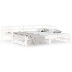 vidaXL Sofá cama nido madera maciza de pino blanco 90x190 cm