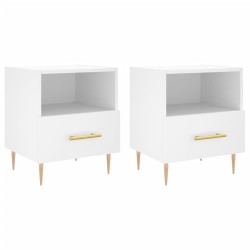 vidaXL Mesitas de noche 2 uds madera ingeniería blanco 40x35x47,5 cm