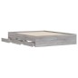 vidaXL Cama con cajones madera ingeniería gris Sonoma 140x190 cm vidaXL Cama con cajones madera ingeniería gris Sonoma 140x190 cm