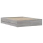 vidaXL Cama con cajones madera ingeniería gris Sonoma 140x190 cm vidaXL Cama con cajones madera ingeniería gris Sonoma 140x190 cm