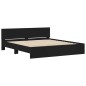 vidaXL Estructura de cama con cabecero negra 180x200 cm vidaXL Estructura de cama con cabecero negra 180x200 cm