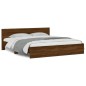 vidaXL Estructura de cama con cabecero marrón roble 200x200 cm vidaXL Estructura de cama con cabecero marrón roble 200x200 cm