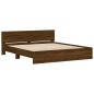 vidaXL Estructura de cama con cabecero marrón roble 200x200 cm vidaXL Estructura de cama con cabecero marrón roble 200x200 cm