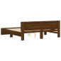 vidaXL Estructura de cama con cabecero marrón roble 200x200 cm vidaXL Estructura de cama con cabecero marrón roble 200x200 cm