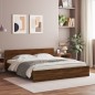 vidaXL Estructura de cama con cabecero marrón roble 160x200 cm vidaXL Estructura de cama con cabecero marrón roble 160x200 cm