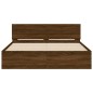 vidaXL Estructura de cama con cabecero marrón roble 150x200 cm vidaXL Estructura de cama con cabecero marrón roble 150x200 cm