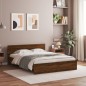 vidaXL Estructura de cama con cabecero marrón roble 140x200 cm