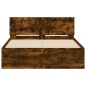 vidaXL Estructura de cama con cabecero roble ahumado 120x200 cm vidaXL Estructura de cama con cabecero roble ahumado 120x200 cm