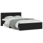 vidaXL Estructura de cama con cabecero negro 135x190 cm vidaXL Estructura de cama con cabecero negro 135x190 cm
